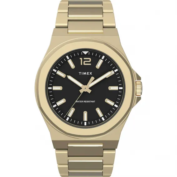 Timex Herrenuhr ESSEX AVENUE Schwarz  40 mm Edelstahl Armbanduhr