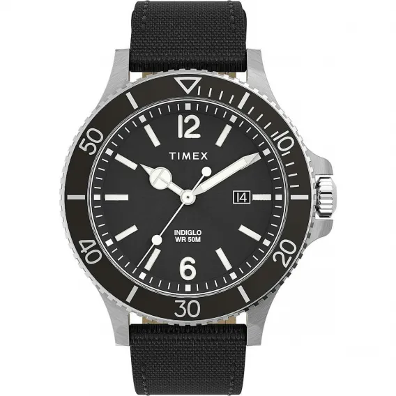 Timex Herrenuhr HARBORSIDE - INDIGLO Schwarz Armbanduhr