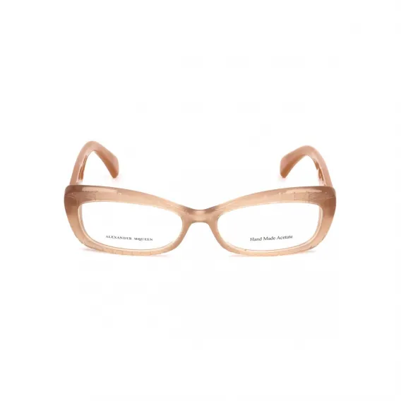 Alexander mcqueen Brillenfassung Alexander McQueen AMQ-4203-K6Z Beige Braun Brille ohne Sehstrke Brillengestell