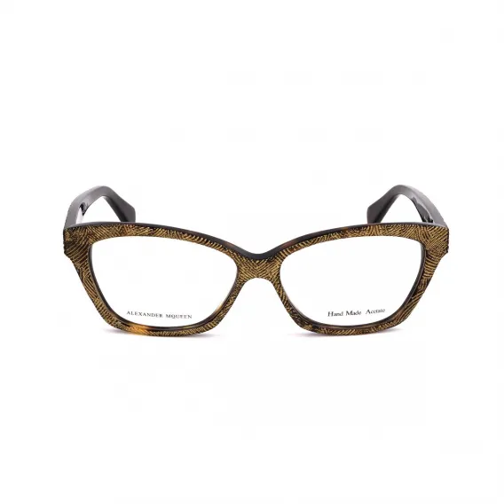 Alexander mcqueen Brillenfassung Alexander McQueen AMQ-4268-OFN Gold Havana Brille ohne Sehstrke Brillengestell