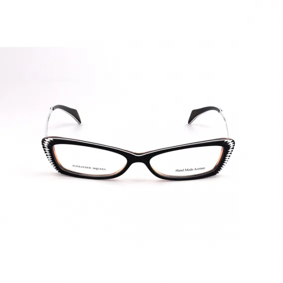 Alexander mcqueen Brillenfassung Alexander McQueen AMQ-4163-W0C Blau Orange Wei Brille ohne Sehst Brillengestell