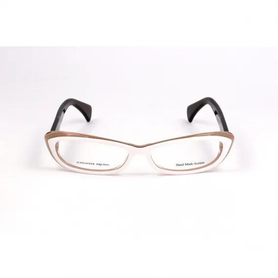 Alexander mcqueen Brillenfassung Alexander McQueen AMQ-4181-WCM Wei Brille ohne Sehstrke Brillengestell