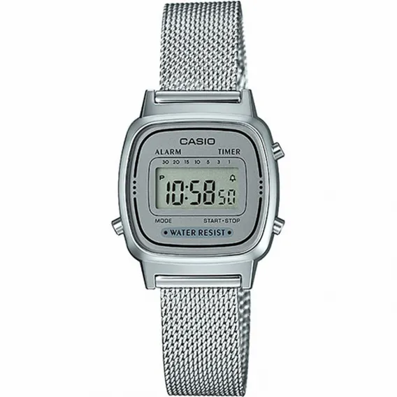 Casio Unisex-Uhr LA670WEM-7EF Schwarz Silberfarben  25 mm Armbanduhr