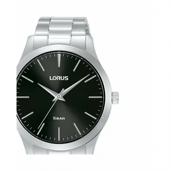 Lorus Herrenuhr RRX63HX9 Schwarz Silberfarben  40 mm Armbanduhr Metall
