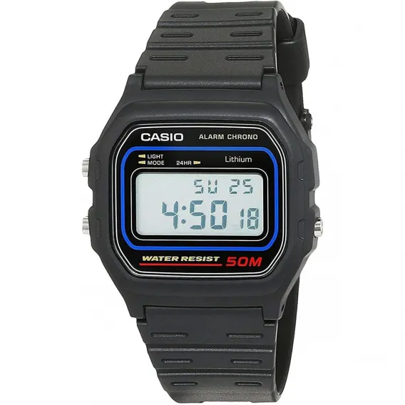 Casio Unisex-Uhr W-59-1VQES Schwarz Grau  34 mm  35 mm Harz Armbanduhr