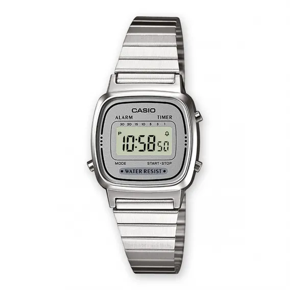 Casio Unisex-Uhr LA670WEA-7EF Grau Silberfarben  25 mm Armbanduhr