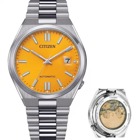 Citizen Herrenuhr NJ0150-81Z Orange Silberfarben  40 mm Edelstahl Armbanduhr