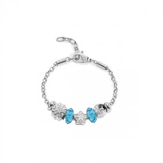 Amen Morellato Damenarmreif SCZ355 Grau Edelstahl 19 cm  Damen Armband mit Beads Set