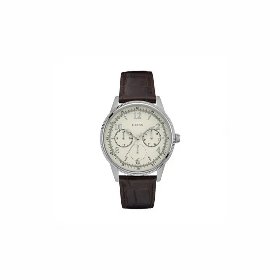 Guess Armbanduhr Herren Leder Uhr W0863G1 44mm Quarzuhr